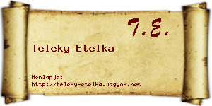 Teleky Etelka névjegykártya